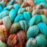 Climate Beneficial Rambouillet/Tussah Silk(80/20) - turquoise to copper (koi pond batch c)