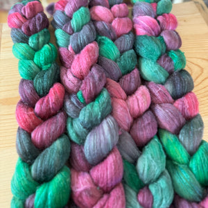 Climate Beneficial Rambouillet/Tussah Silk(80/20) - Green to Fuschia batch b