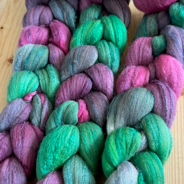 Climate Beneficial Rambouillet/Tussah Silk(80/20) - Green to Fuschia