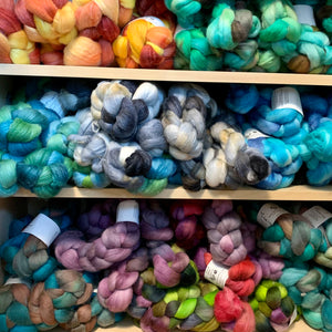 Shelves full of roving