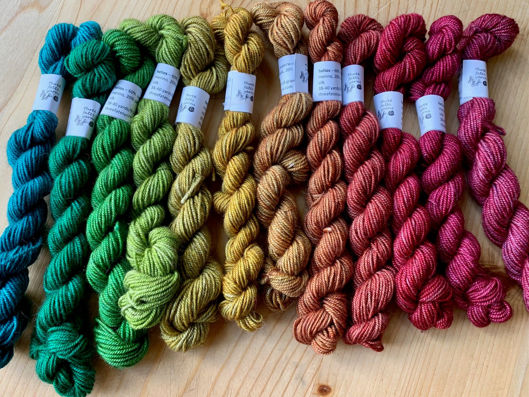 12 color helios mini skein sets (contrast skeins not included)
