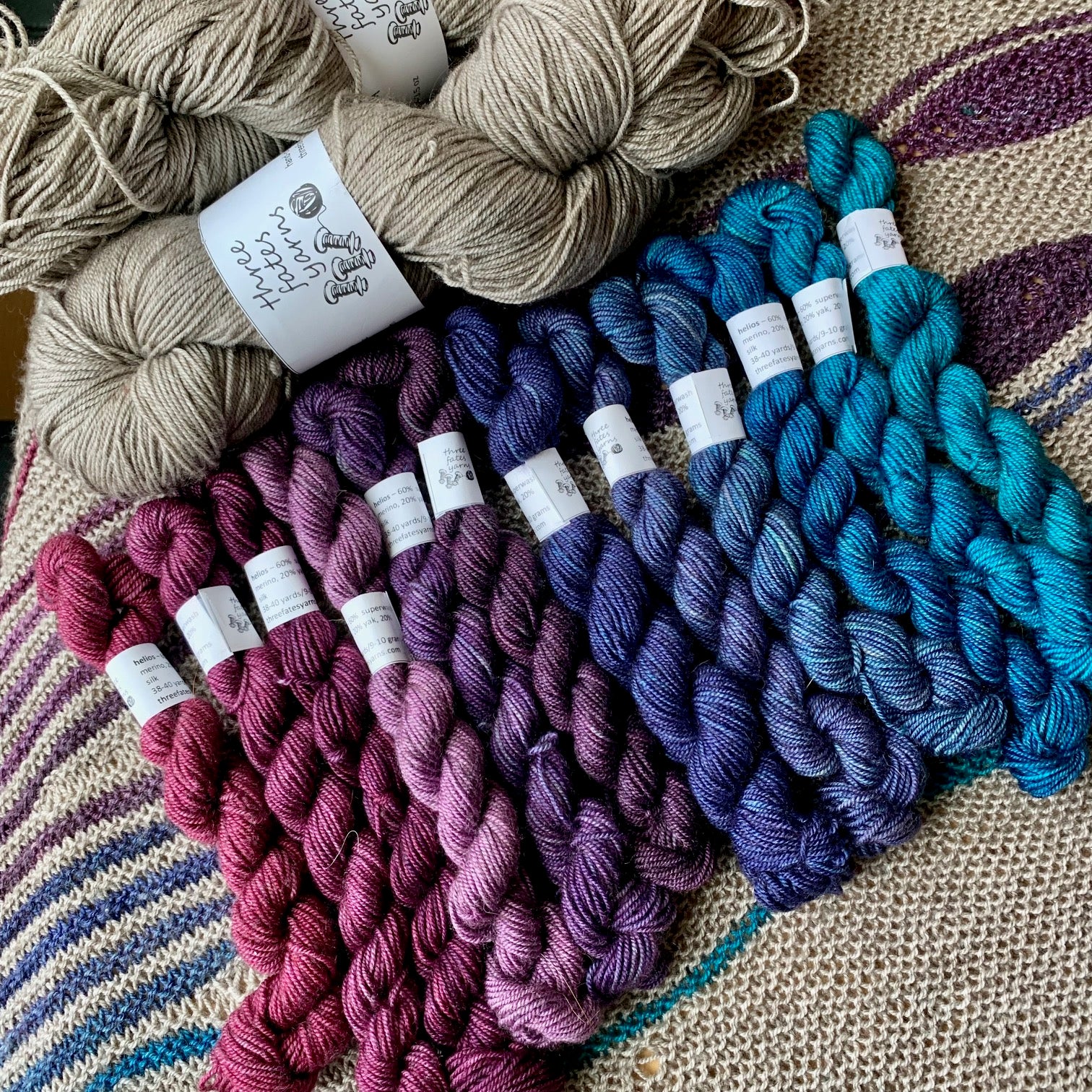 12 color helios mini skein sets (contrast skeins not included)